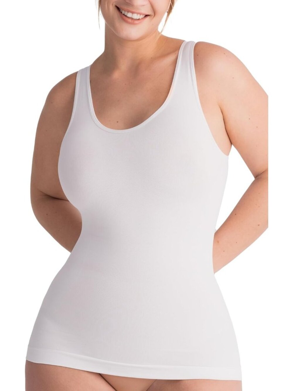〽️ Women White Compression Cami for Tummy Waist Shapewear Slim Fit Camisole Top